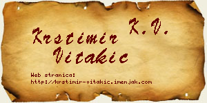 Krstimir Vitakić vizit kartica